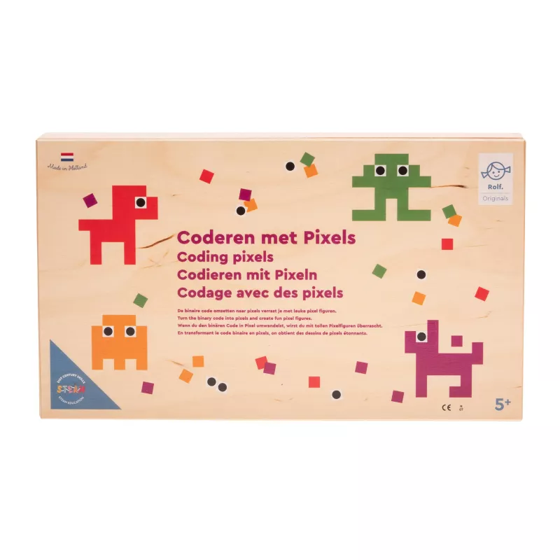 Holzbox, Pixel-Spiel, Coding, Kunst-Pixel, Kinderpielzeug
