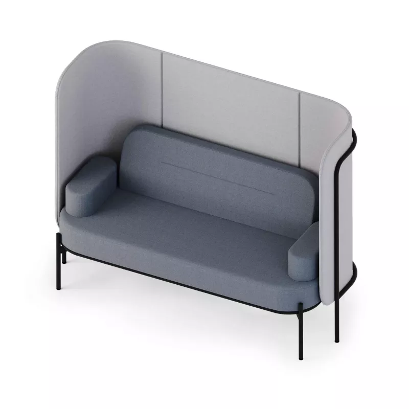 sofa, Lounge-Sitz, blau-grau, hochlehner, Trennwand-Sofa