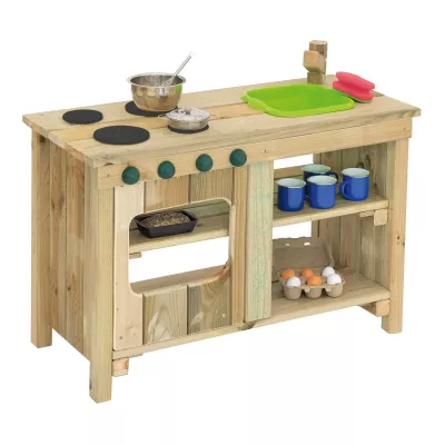 Holzspielküche, Kinderküche, Spielküche, Kochgeschirr, Holzmaterial