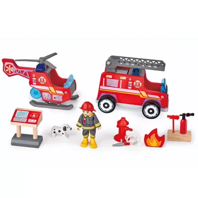 Feuerwehr, Feuerwehrspielzeug, Helikopter, Feuerwehrauto, Figurenset
