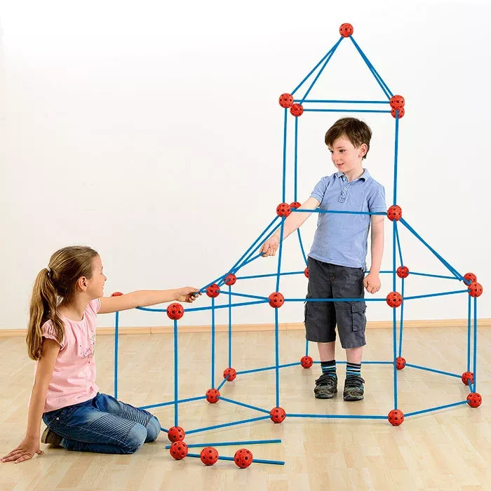 Konstruktionsspiel, Schnüre Stahlrohr, Bausteine, Stellengerüst, Spielzeugbaukasten