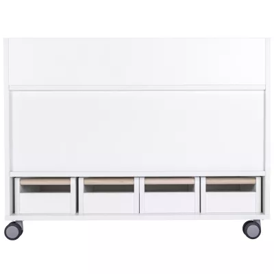 Küche, Schubladen, Rollwagen, Weiß, Holzgriffe
