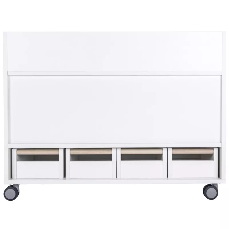 Küche, Schubladen, Rollwagen, Weiß, Holzgriffe