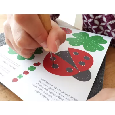 Kinderbausatz, Stempelarbeiten, Kleeblatt, Einklebedruck, Einfache Malvorlage