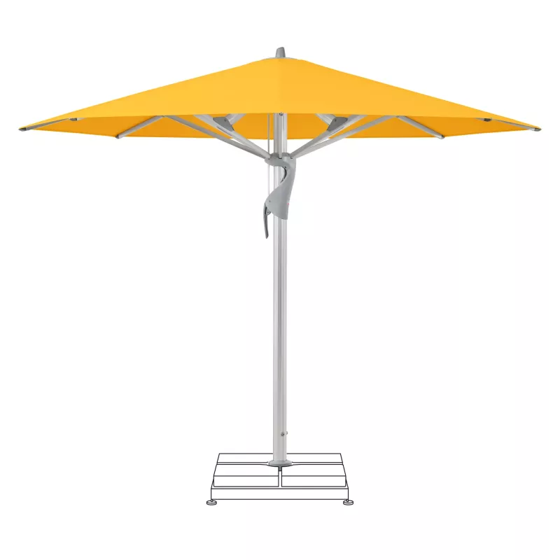 Sonnenschirm, Garten, Stahlstange, Gelb, Standfuß