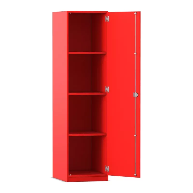 Schrank, Vitrine, Schranktür, Regal, rote Farbe