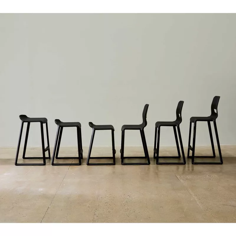 stuhl, barhocker, schwarz, metall, lineares design