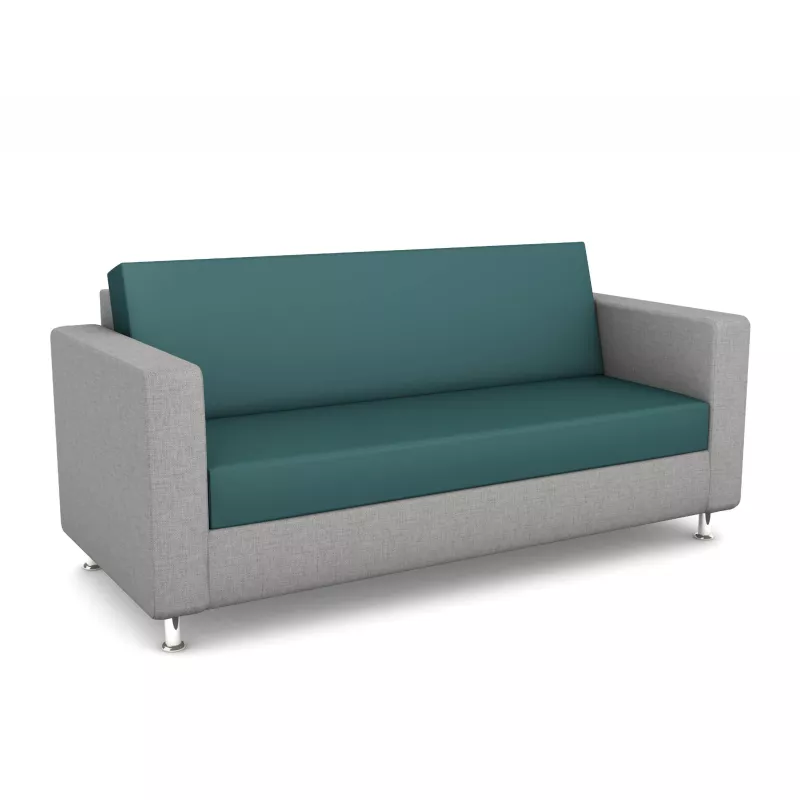 Sofa, Zweisitzer, Grau, Teal Rückenlehne, Stoffbezug