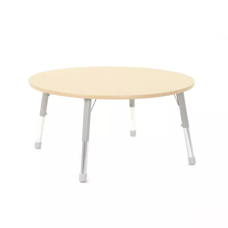 runder tisch, holzplatte, faltbar, metallbeine, beige