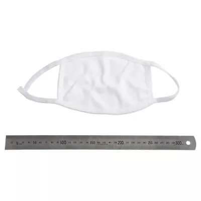 Mundschutz, Stoffmaske, weiß, Ohrenbänder, Maßstab