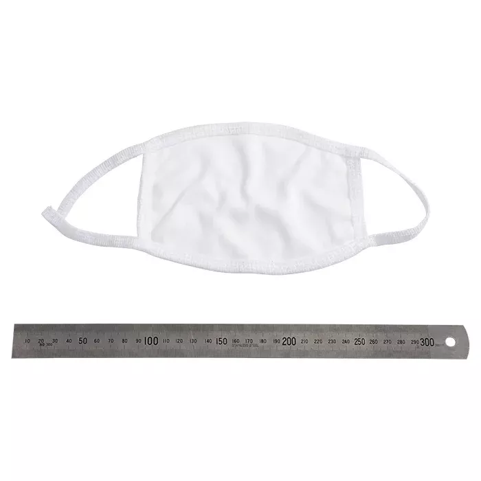 Mundschutz, Stoffmaske, weiß, Ohrenbänder, Maßstab