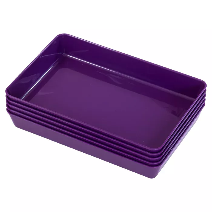 box, tray, rechteckig, lila, gestapelt