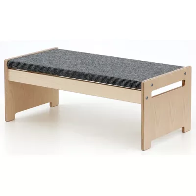 Step stool, Wooden, Carpeted, Low staircase, Foot stool