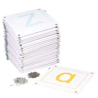 Alphabet-Karten, Buchstabenkarten, Laminiert Karten, gestapelte Lernkarten, Metallösenkarten