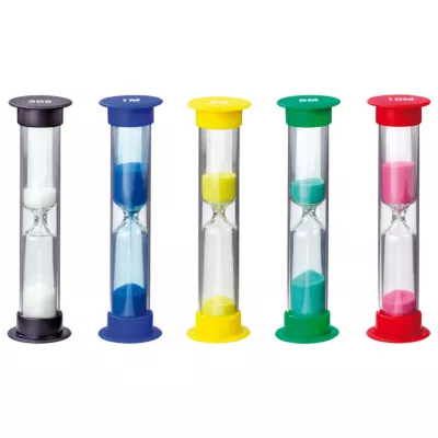 hourglass, sand timer, colored sand, timing device, hourglass set