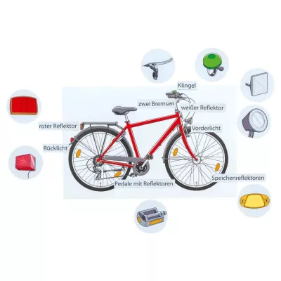 Fahrrad, Rahmen, Pedale, Reflektoren, Licht
