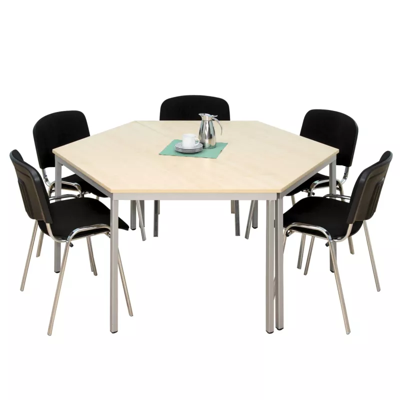 Esstisch, Runder/Eckiger Tisch, Holztisch, Metallbeine, Stuhlset