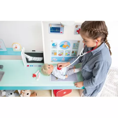 Kinderarzt-Spielset, Spielzeugmedizin, Stethoskop, Puppenbauch/Patient, Beobachtungsbildschirm