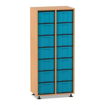 Kunststoffboxen, Aufbewahrungsschrank, Schubladenbox, Holzrahmen, Räumsystem