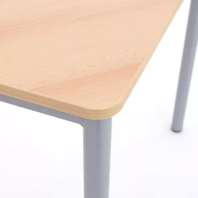 Holztisch, Kantentisch, Holzplatte, Metallbeine, Gebrauchsmöbel