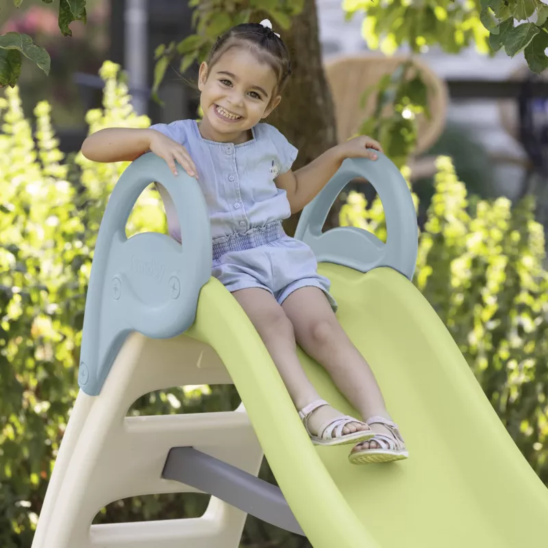 Kinderreifenspielgerät, Kletter-/Rutschspielzeug, Rutsche, Garten-Spielgerät, helles Gelb-Grün
