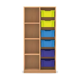Mittelhohes Regal, 143,9 x 73,1 x 48, mit 6 Boxen und 3 Böden