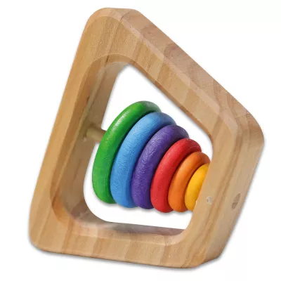 Holzspielzeug, Reifenstabele, Rainbow, Sortierstab, Kinder Spielzeug