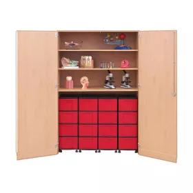Garagenschrank, 190 x 126,4 cm, mit 4 Rollcontainern und 16 Boxen