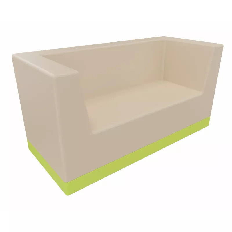 Sofa, Sitzbank, Kunststoff, Beige, Grüne Basis