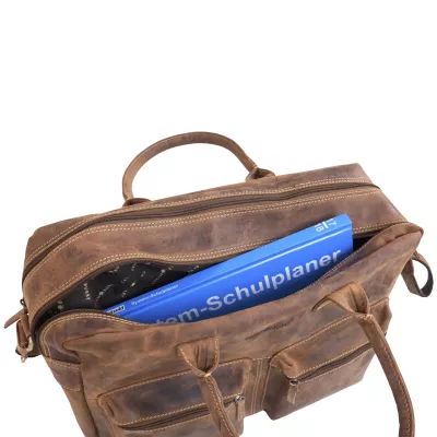 ledertasche, handtasche, braun, lederoptik, stiftetasche
