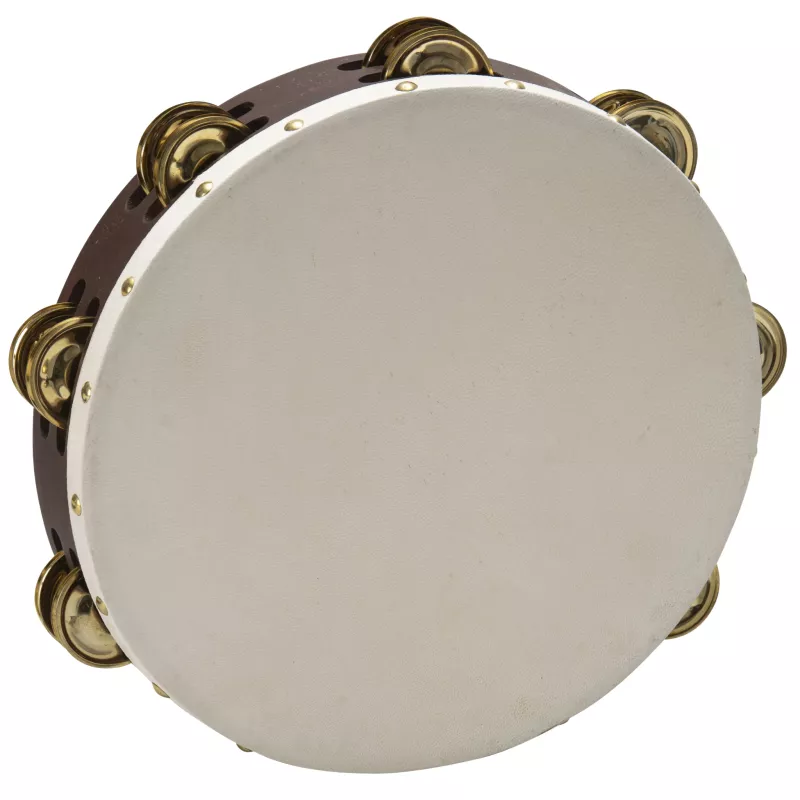 tambourine, percussion, braun, metallklingeln, trommelkopf