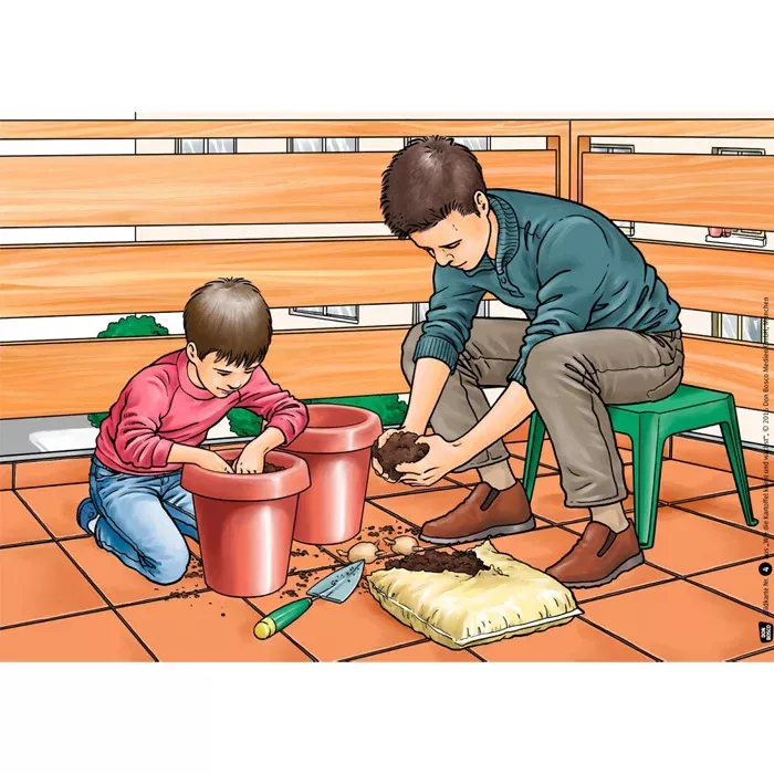 Hochbeet, KinderGarten, PflanzenTopf, Erde, Gartenarbeit