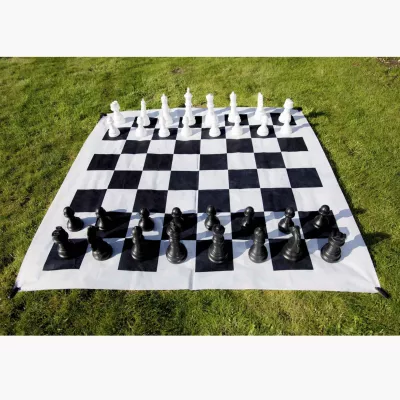 Schachbrett, Schachbrettmuster, Schachfiguren, Outdoor, Spielmatte