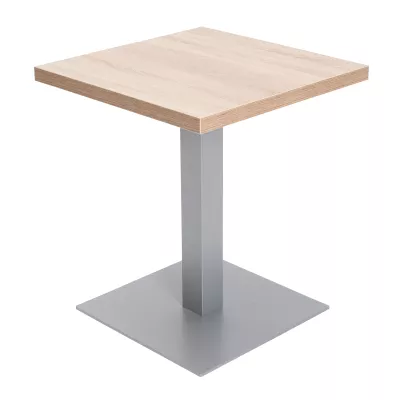 Beistelltisch, Holzplatte, Metallständer, Quadratbasis, Kaffeetisch