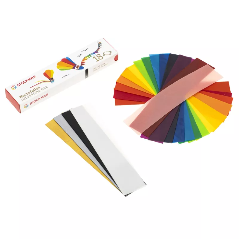Wachswachs, Bunte Farbfähnchen, Farbkarte, Wachstuchfarben, Holzstiftfarben