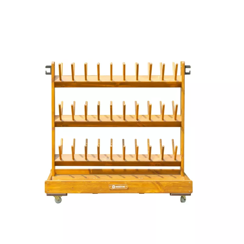 Holzregal, Korkenhalter, Flaschenregal, Drei Ebenen, Rollbares Regal