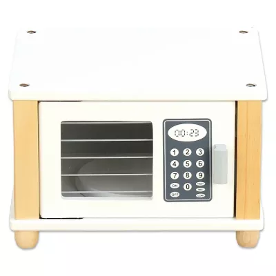 Mini-Ofen, Spielzeugmikrowelle, Holzküche, Drehtür, digitale Tastatur