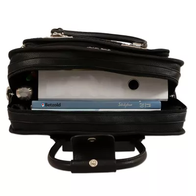 handtasche, leder, reissverschluss, schwarz, inneres-organizer