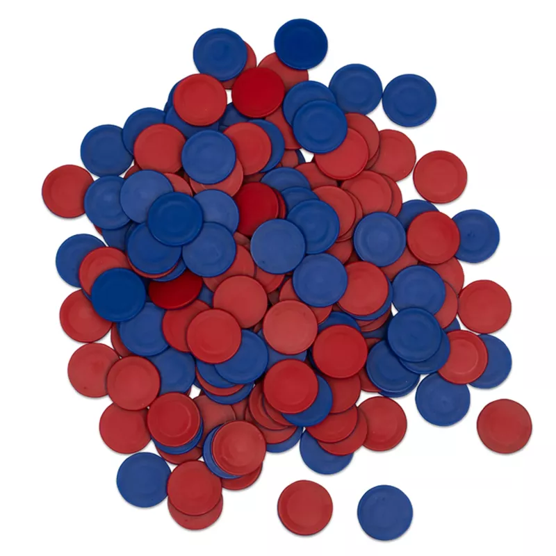 Pokerchips, Rot Blau, Münzen, Kreis-Discs, Plastikchips