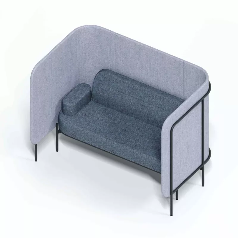 Sofa, Garnitur, Sesselbank, Stoffbezug, Rahmen aus Metall
