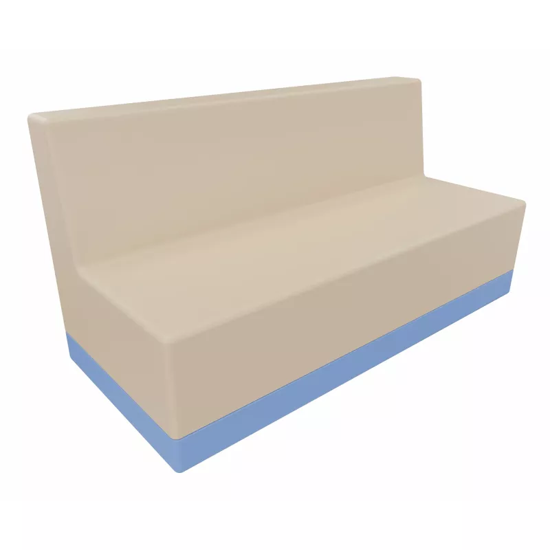 Sitzbank, Sofa-Bank, Wohnzimmerbank, Beige, Blauer Sockel