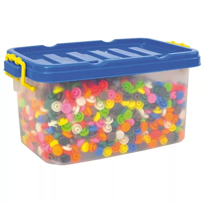 Kunststoffbox, Aufbewahrungsbox, Gegenstände sortieren, Bunte Clips, Lego kompatibel?