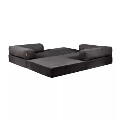 Sofa, Wohnlandschaft, Kissenrollen, Grau, Polsterung