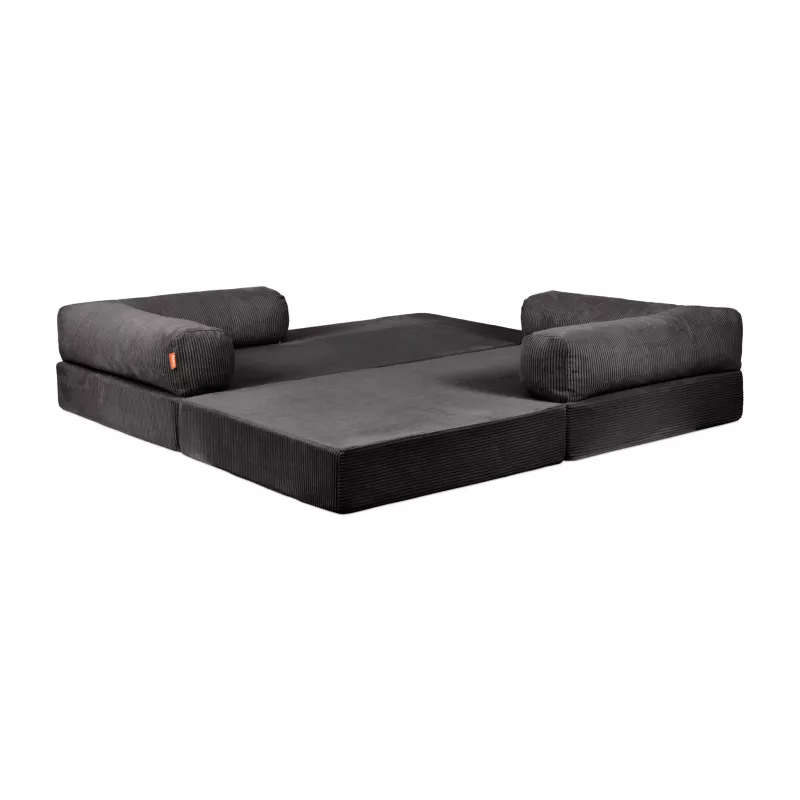 Sofa, Wohnlandschaft, Kissenrollen, Grau, Polsterung