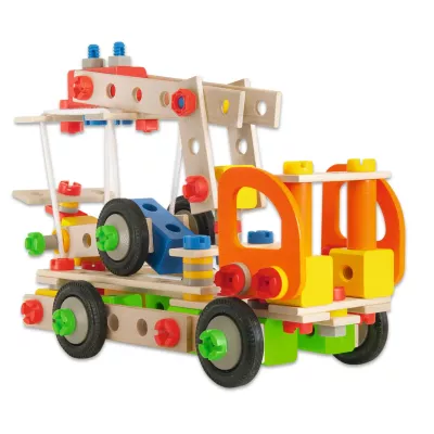 Konstruktion, Holzbausteine, Baukasten, Fahrzeug, Spielzeug