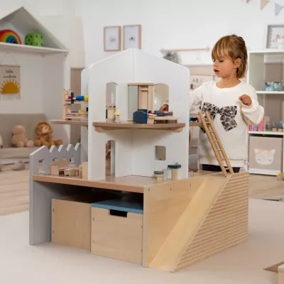 Holzspielzeug, Kaufladen, Kaufhausspielzeug, Montessori, Holztreppe