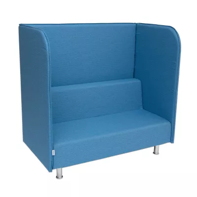 Sessel, Hoher Rücken, Garnitur, Blauer Stoff, Beistellsessel
