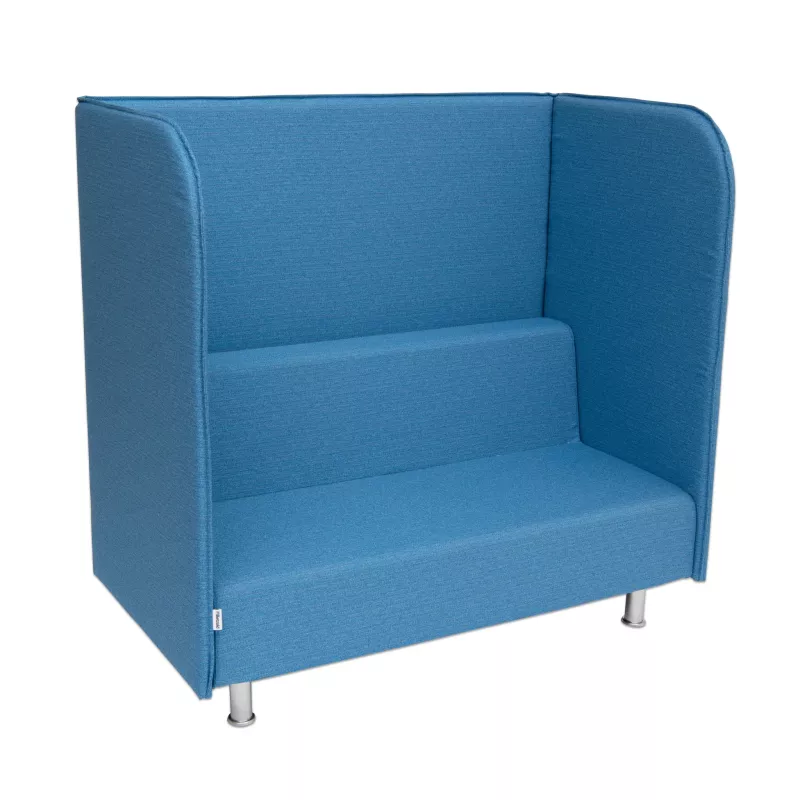 Sessel, Hoher Rücken, Garnitur, Blauer Stoff, Beistellsessel