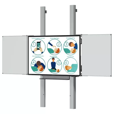 digital display, öffentliche Beschilderung, Sicherheitsposter, Notfallanweisungen, Doppelte Montage