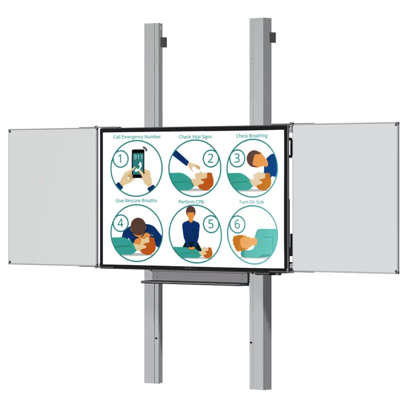 digital display, öffentliche Beschilderung, Sicherheitsposter, Notfallanweisungen, Doppelte Montage